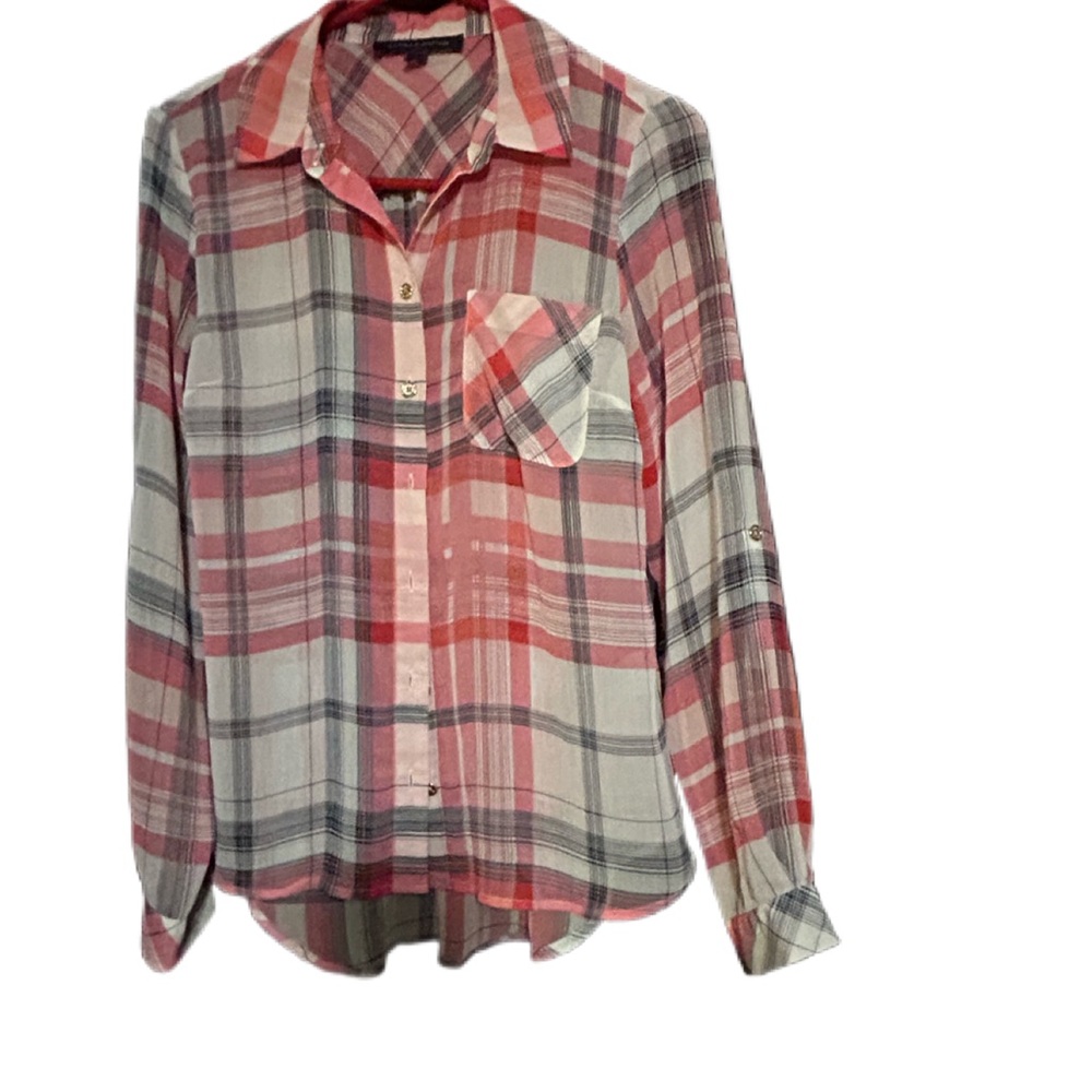 Tommy Hilfiger Red and Pink Plaid Shirt